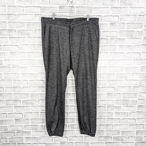 JOHN VARVATOS Luxe Collection Gray Trouser Pants wool blend elastic ankle sz XL - Picture 1 of 9